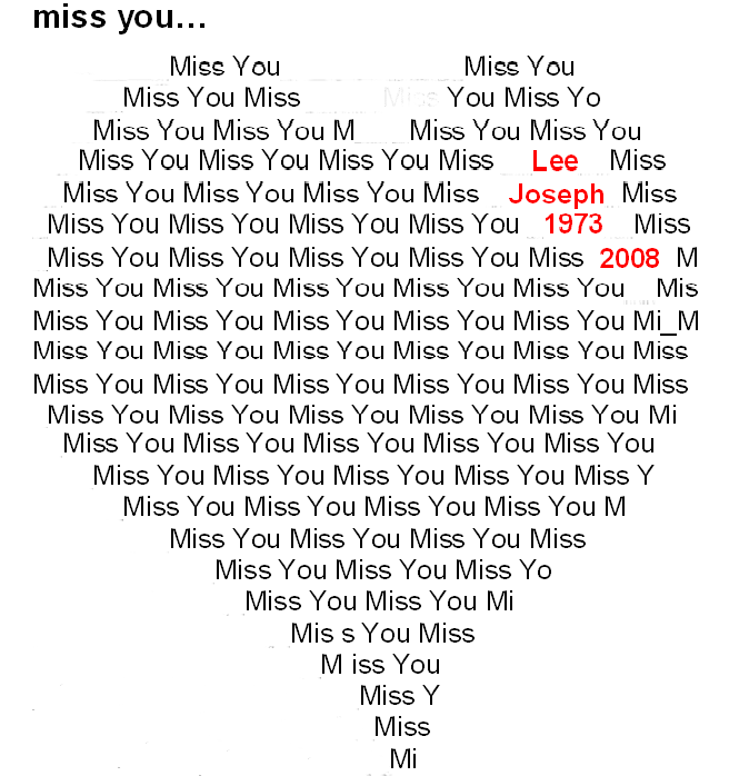 Lee, we miss you